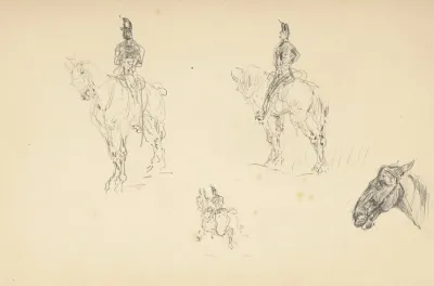 Etude De Cavaliers Et De Chevaux