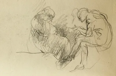 Etude De Deux Personnes Assises Lune En Face De Lautre