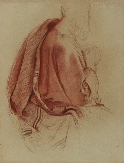 Etude De Draperie Buste Dhomme Vu De Profil Vers La Droite