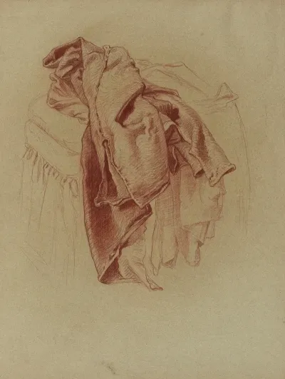 Etude De Draperie Vetement Pose Sur Un Siege