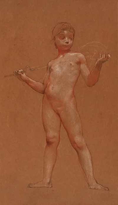 Etude De Face De Fillette Nue Debou