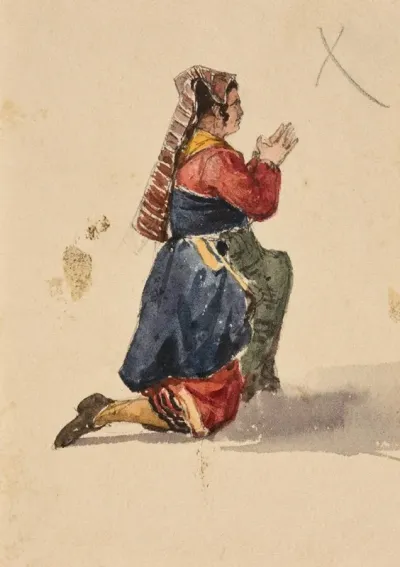 Etude De Femme Agenouillee