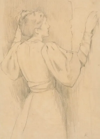 Etude De Femme En Costume Moderne Les Bras Leves