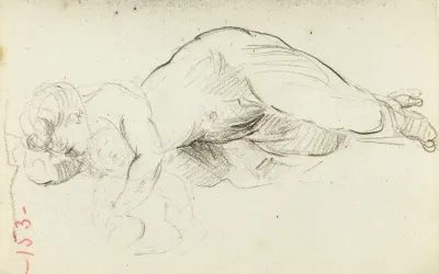Etude De Femme Nue Allongee Avec Un Bebe