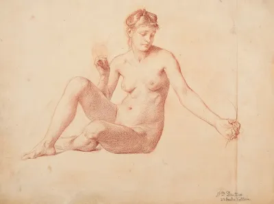 Etude De Femme Nue Assise