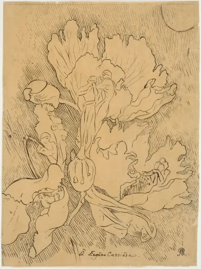Etude De Fleurs Et De Personnages