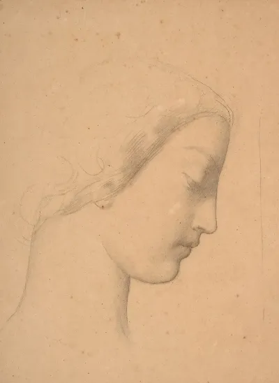 Etude De Jeune Fille De Profil Pour Leglise Saint Germain Lauxerrois A Paris