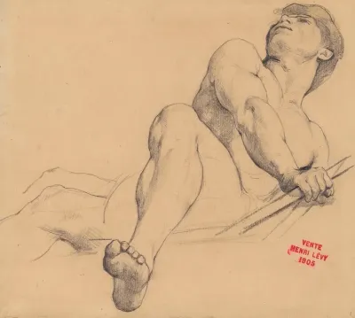 Etude De Jeune Homme Allonge Le Pied Gauche En Avant