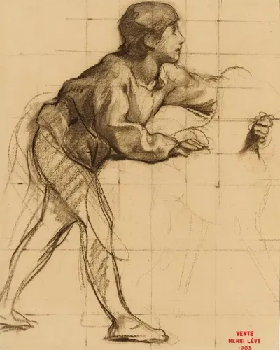 Etude De Jeune Homme Entourant Un Animal