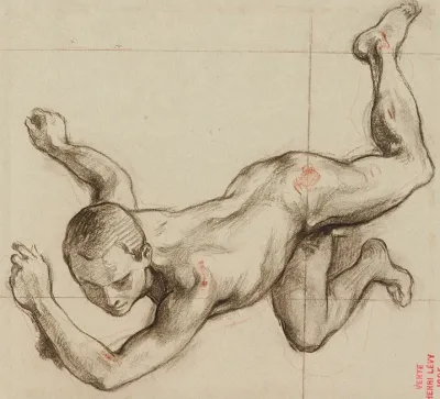 Etude De Jeune Homme Nu Contorsionne