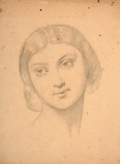Etude De Visage De Jeune Fille Pour Le Decor De Leglise Saint Germain Lauxerrois A Paris