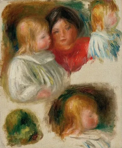 Etude Denfants Et Jeune Femme