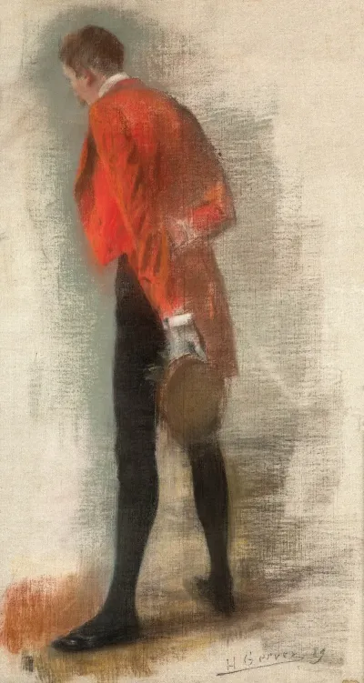 Etude Dhomme De Dos A La Veste Rouge