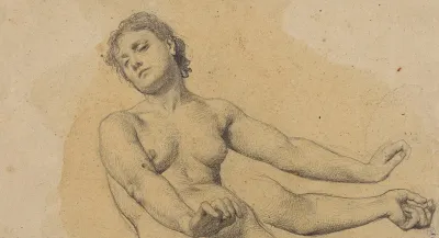 Etude Dun Buste De Femme Nue Le Bras Allonge Et Etude De Bras