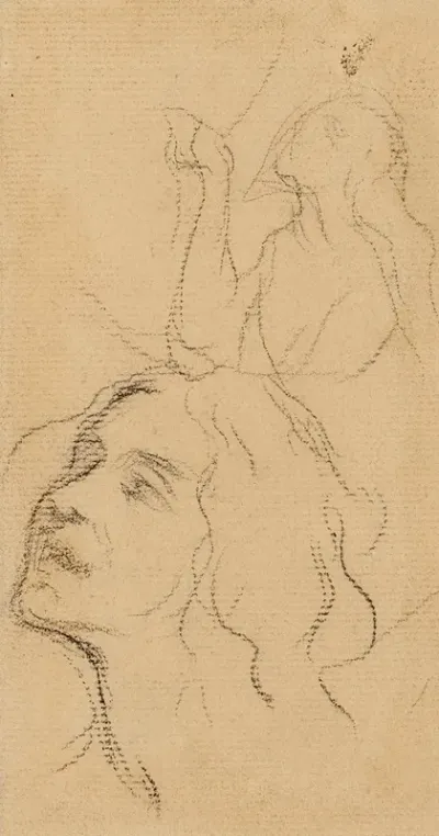 Etude Dune Femme En Buste Et Dun Visage De Femme