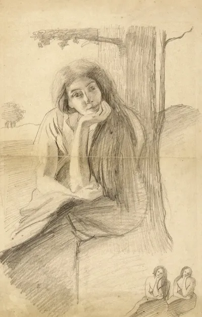 Etude Pour Feuilles Dautomne Portrait De Marguerite Soeur De Lartiste 2