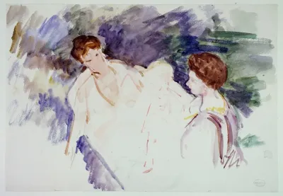 Etude Pour Le Bain Deux Femmes Et Un Enfant Dans Une Barque