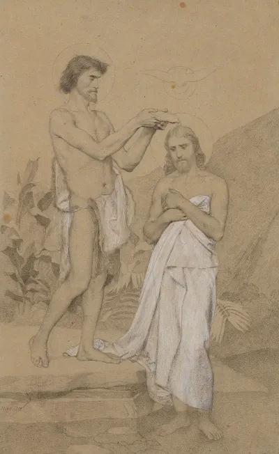 Etude Pour Le Decor De Leglise Saint Jean Baptiste De Belleville Le Bapteme Du Christ