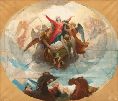 Etude Pour Le Plafond De La Chapelle De Vierge A La Rochelle