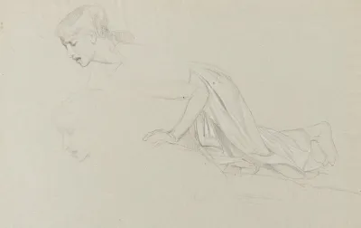 Etude Pour Pyrame Et Thisbe Deux Etudes De Jeune Femme Agenouillee