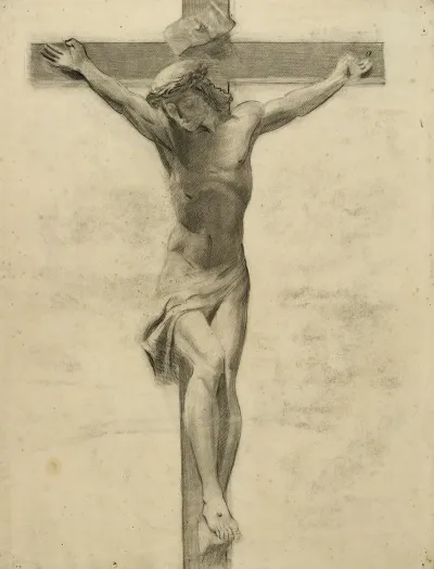 Etude Pour Un Crucifix De Bois Sculpte Christ En Croix