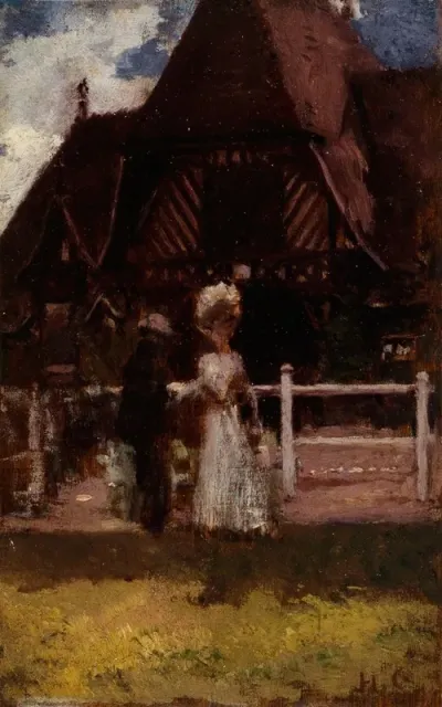 Etude Pour Un Tableau Non Identifie Montrant Lhippodrome De Deauville
