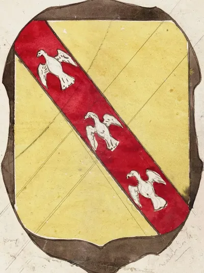 Etude Pour Un Vitrail A Motif Heraldique Ecusson Iii