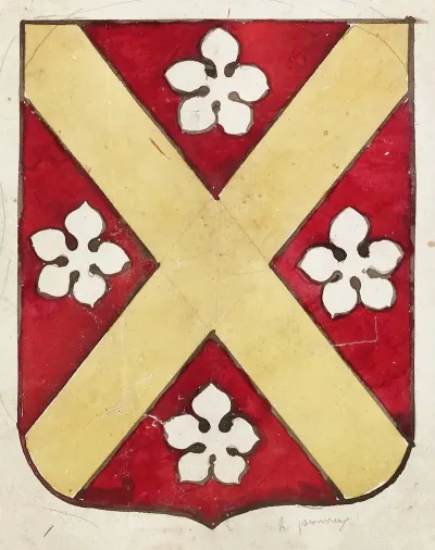 Etude Pour Un Vitrail A Motif Heraldique Ecusson