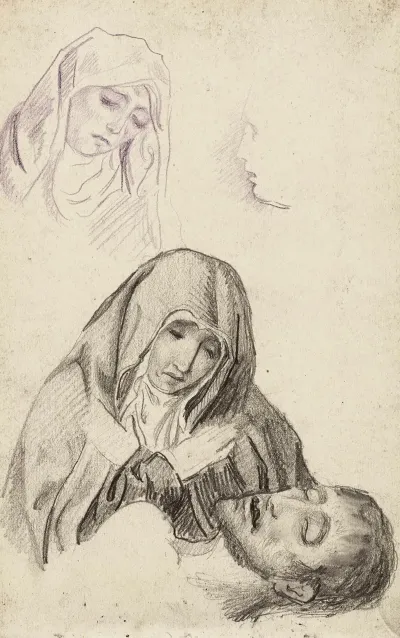 Etude Pour Une Pieta Avec Reprise Du Visage De La Vierge