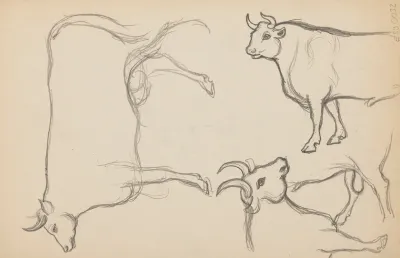 Etudes Danimaux De Paysages Et De Modeles 6
