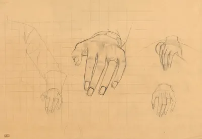 Etudes De Mains Pour Le Portrait De S A Le Maharadjah Dindore En Costume Traditionnel