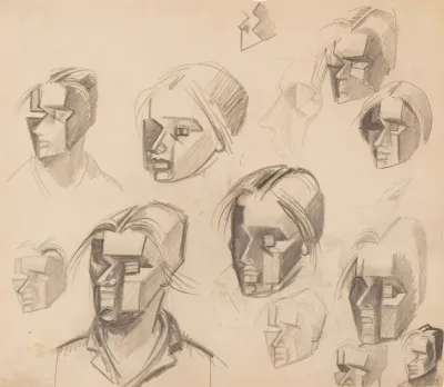 Etudes De Tetes Cubistes