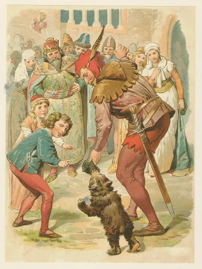 Eulenspiegel And Bear Perform Before The King And Townspeople