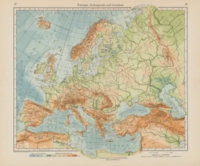 Europa Bodengestalt Und Gewasser