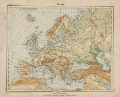 Europa Flufs Und Gebirgskarte