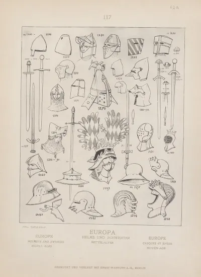 Europe Helmets And Swords Middle Ages