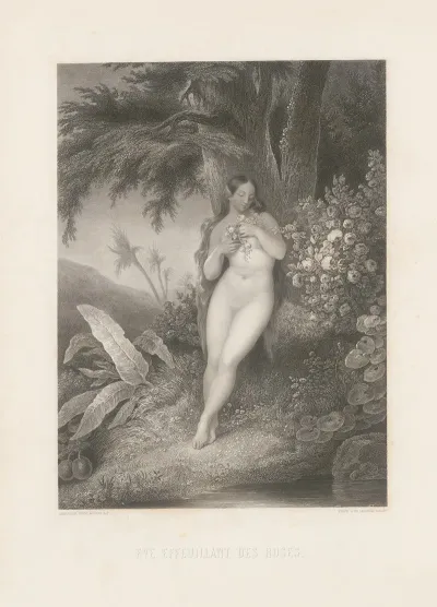Eve Effeuillant Des Roses
