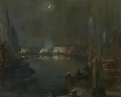 Evening At The Ostend Harbour