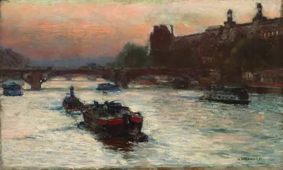 Evening By The River Seine Study