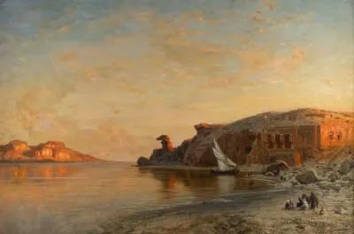 Evening In Egypt By The Nile At Gebel Es Silsila