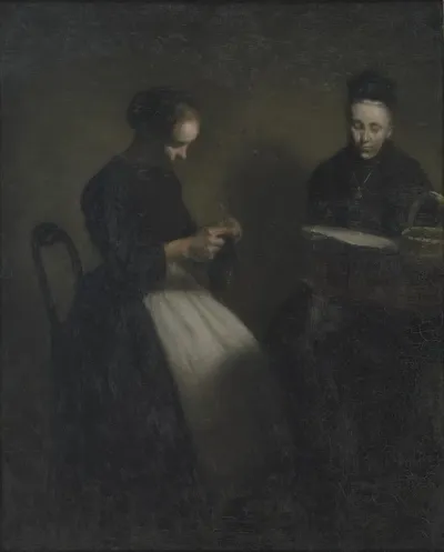 Evening In The Drawing Room The Artists Mother And Wife