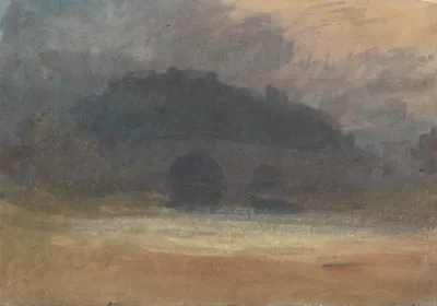 Evening Landscape With Castle And Bridge In Yorkshire