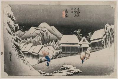 Evening Snow At Kambara Number Sixteen Of The Series Fifty Three Stations Of The Tokaido