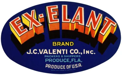 Ex Elant Brand Produce Label