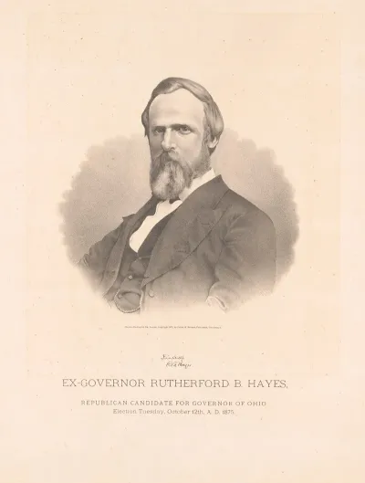 Ex Governor Rutherford B Hayes Republican Candidate For Governor Of Ohio Election Tuesday October 12th A D 1875