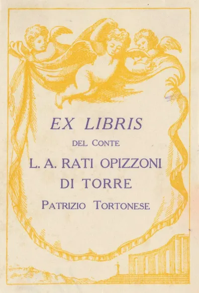 Ex Libris Van L A Rati Opizzoni Di Torre