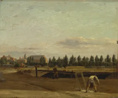 Excavating The Regents Canal With A View Of Marylebone Chapel