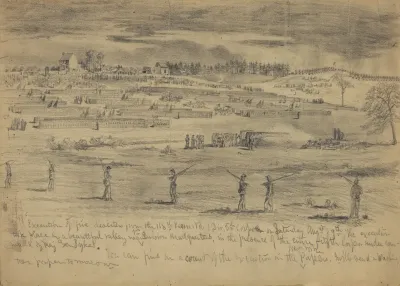 Execution Of Five Deserters From The 118th Pennsylvania Volunteers 1st Division 5th Corps Before The Entire 5th Corps Beverly Ford Va