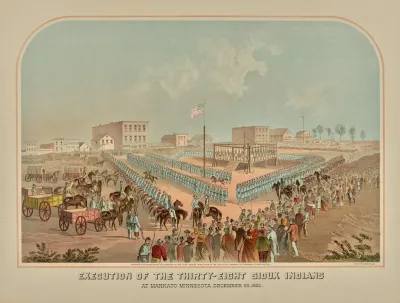 Execution Of The Thirty Eight Sioux Indians At Mankato December 26 1862