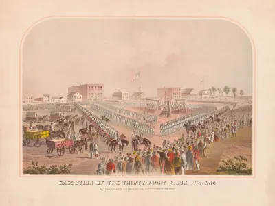 Execution Of The Thirty Eight Sioux Indians At Mankato Minnesota December 26 1862